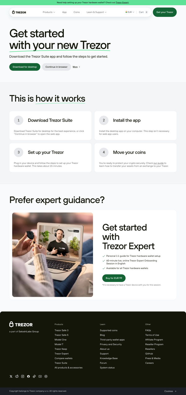 Trezor.io/Start — Official Secure Onboarding & Setup Guide for Your Trezor Wallet
